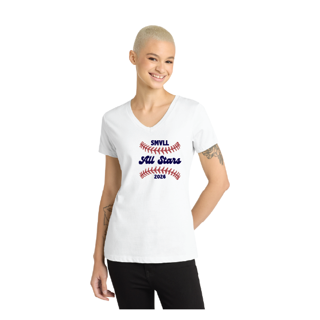 SMVLL ALL STARS BASEBALL - District Women’s Perfect Weight V-Neck Tee
