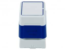 Blue Brother 3030 self-inking stamp with personalized text or designs, perfect for vibrant and professional impressions on documents, forms, or invoices. Durable and efficient, ideal for high-volume use with clear, crisp results.