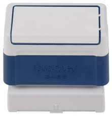 Blue Brother 3458 self-inking stamp with personalized text or designs, perfect for vibrant and professional impressions on documents, forms, or invoices. Durable and efficient, ideal for high-volume use with clear, crisp results.