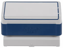 Blue Brother 4090 self-inking stamp with personalized text or designs, perfect for vibrant and professional impressions on documents, forms, or invoices. Durable and efficient, ideal for high-volume use with clear, crisp results.