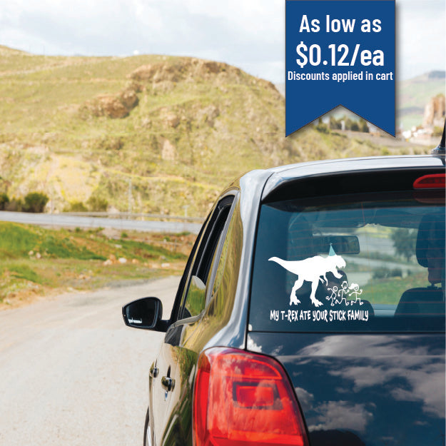 Custom car decals with personalized designs, perfect for adding a unique touch to your vehicle. Durable, weather-resistant, and easy to apply, ideal for advertising, personal expression, or decorative purposes.