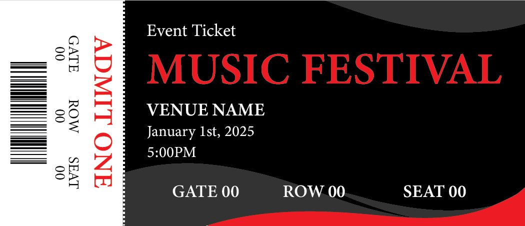 Custom printed event tickets, featuring personalized designs with event details, logos, and branding. These high-quality tickets provide a professional and unique way to organize and promote events, ensuring attendees have a memorable experience with custom-designed passes for concerts, parties, conferences, and more.