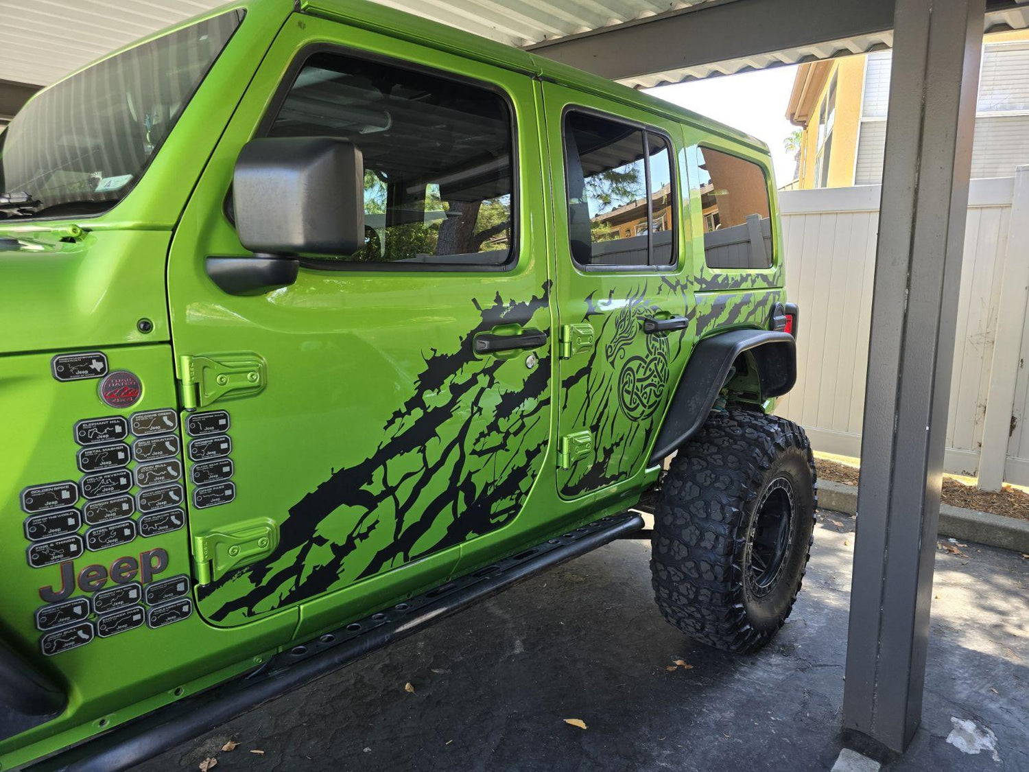 Custom jeep graphics and decals, designed to personalize and enhance the look of your vehicle. Whether for off-roading, branding, or a unique aesthetic, these durable decals and graphics can be fully customized with your design, logo, or artwork to make your jeep stand out on the road.