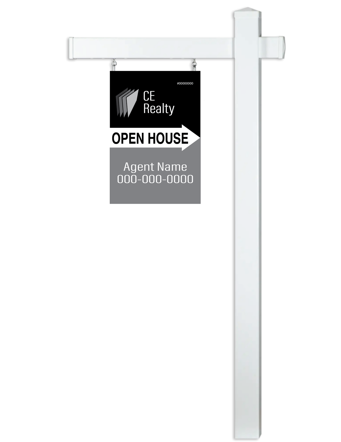 Custom printed 12x18" double-sided realtor sign, ideal for property listings and real estate advertising. Durable, weather-resistant material ensures long-lasting visibility, perfect for showcasing your listings with attention-grabbing designs on both sides.