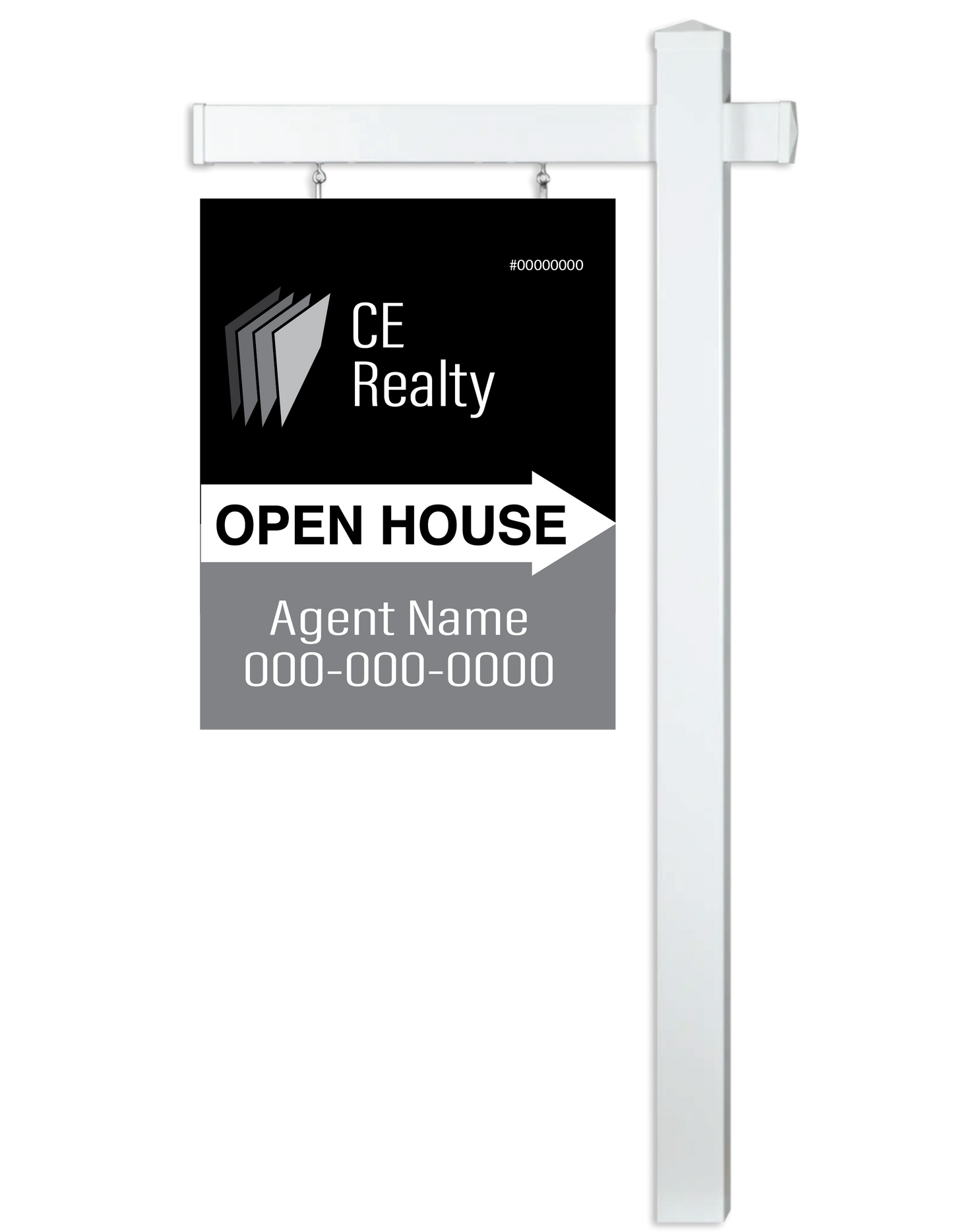 Custom printed 24x32" realtor sign, perfect for showcasing property listings and real estate promotions. Made from durable, weather-resistant material for long-lasting outdoor use, providing clear visibility and professional presentation.