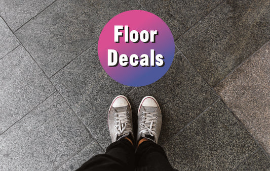 Custom printed and cut floor graphic, designed for creating eye-catching displays on floors in retail, events, or exhibitions. Made with durable, high-quality material, these graphics are fully customizable to fit any space, offering vibrant colors and unique designs that attract attention and enhance branding.