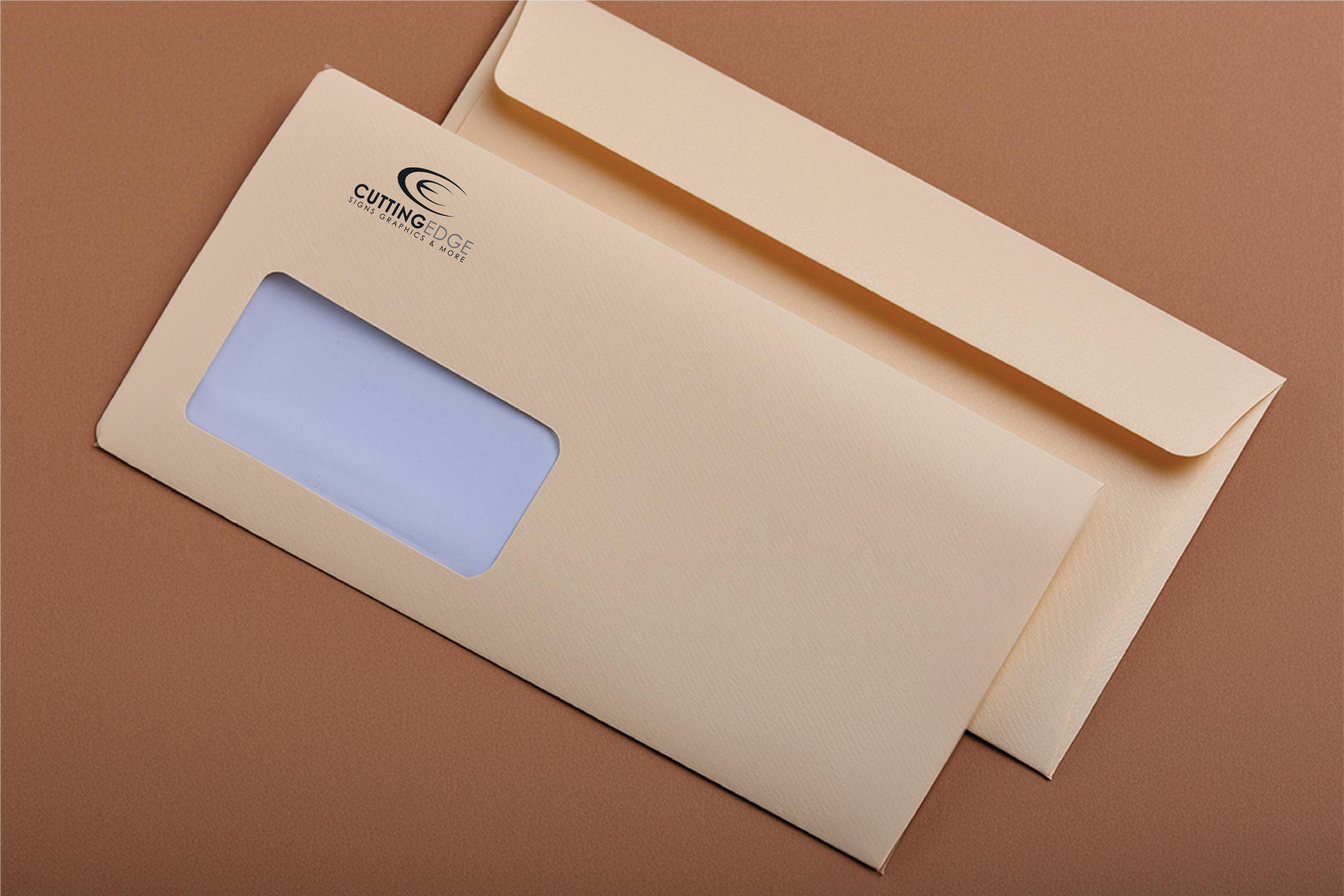 Envelopes neatly arranged on a counter, showcasing an organized setup for mail handling or office tasks. Ideal for illustrating office environments, mailing processes, or document organization, this image conveys a sense of order and preparation for sending important correspondence.