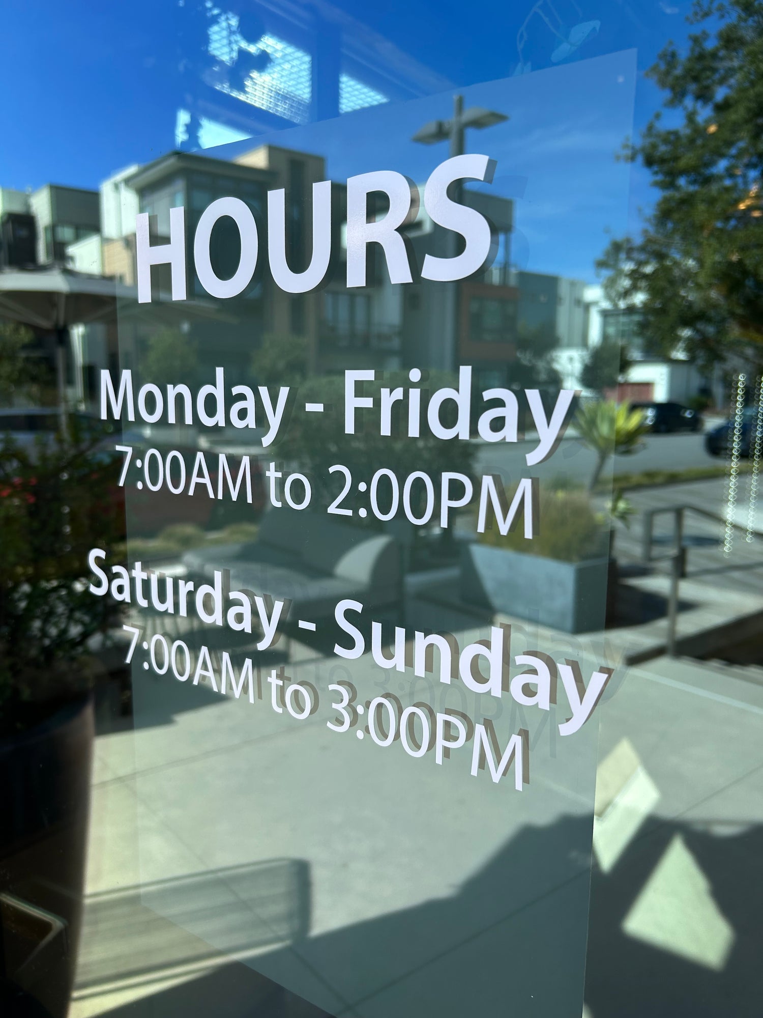 Custom hours of operation window decals, perfect for displaying business hours on storefronts. Durable, easy-to-read design for clear communication, weather-resistant for long-lasting use.