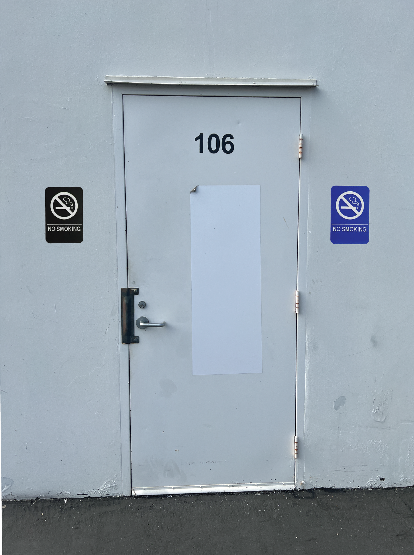 No smoking sign with ADA compliance, designed for clear visibility and accessibility. Ideal for public spaces or businesses to indicate smoke-free areas, featuring easy-to-read text and symbols.