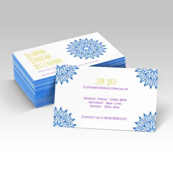 Painted edge business cards with custom printing, featuring a sleek, elegant design. High-quality, durable material with vibrant painted edges for a unique and professional look, ideal for standing out and making a memorable impression.