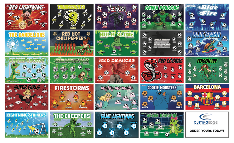 collage of sports banners