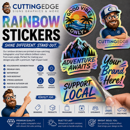 Custom Rainbow Stickers 2x2 to 5x5 | CEPrints