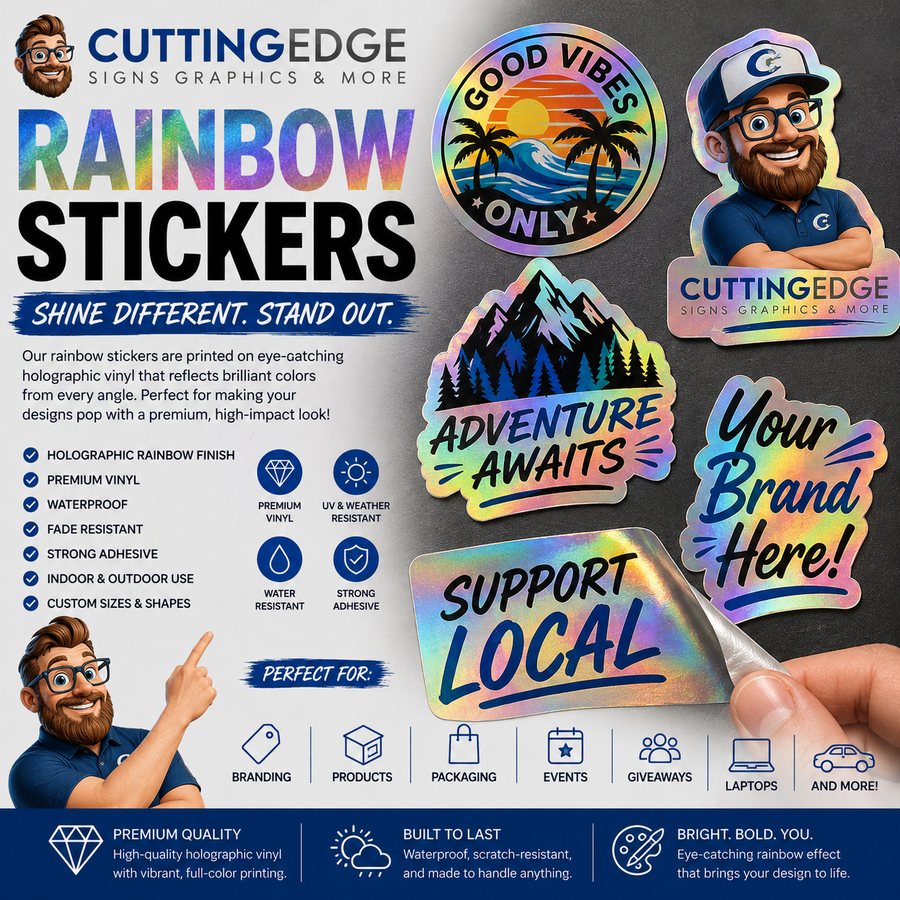 Custom Rainbow Stickers 2x2 to 5x5 | CEPrints
