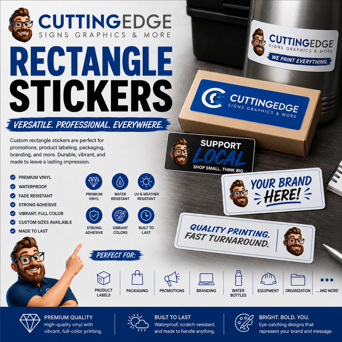 Custom Rectangle Stickers | CEPrints