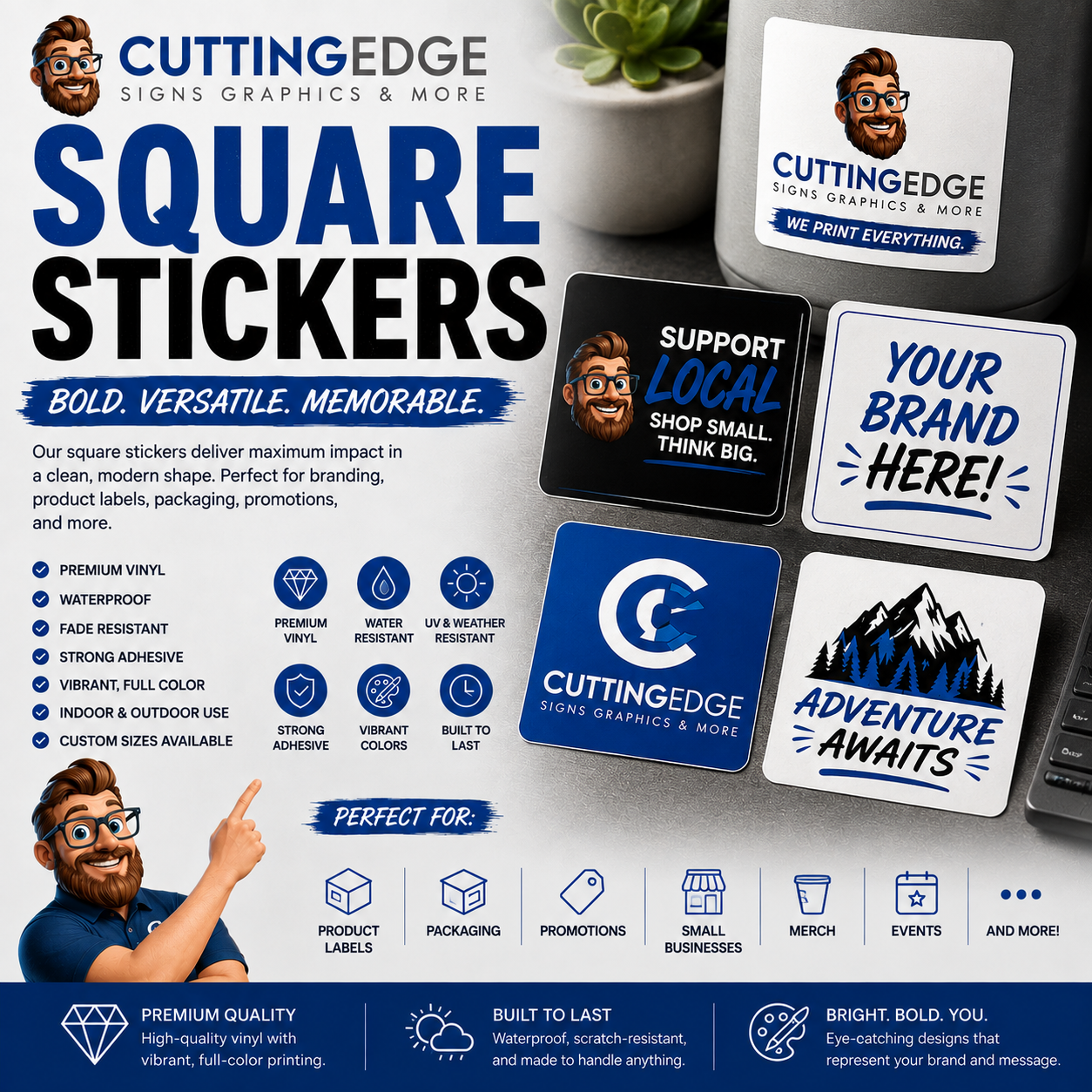Custom Square Stickers | CEPrints