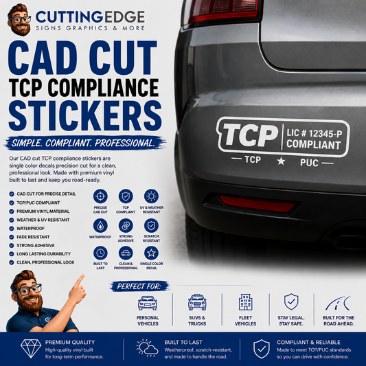 Custom CAD Cut Decals for TCP Compliance - High-Quality Vinyl Letters