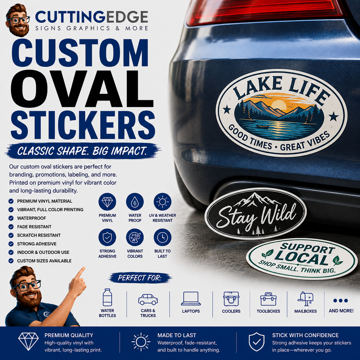 Custom Oval Stickers | CEPrints