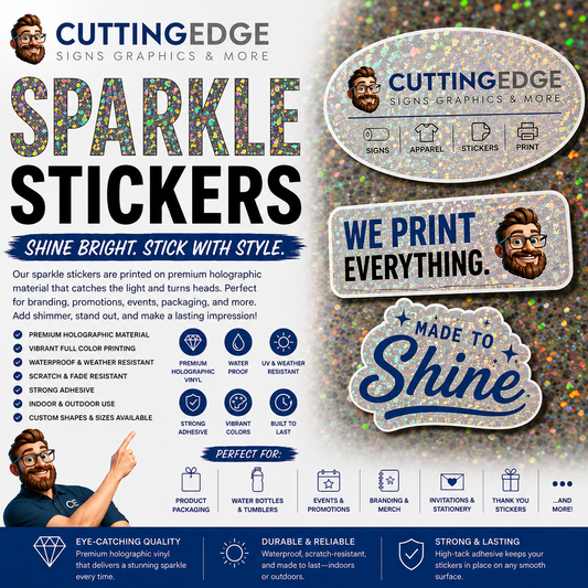Custom Sparkle Stickers 2x2 to 5x5 | CEPrints