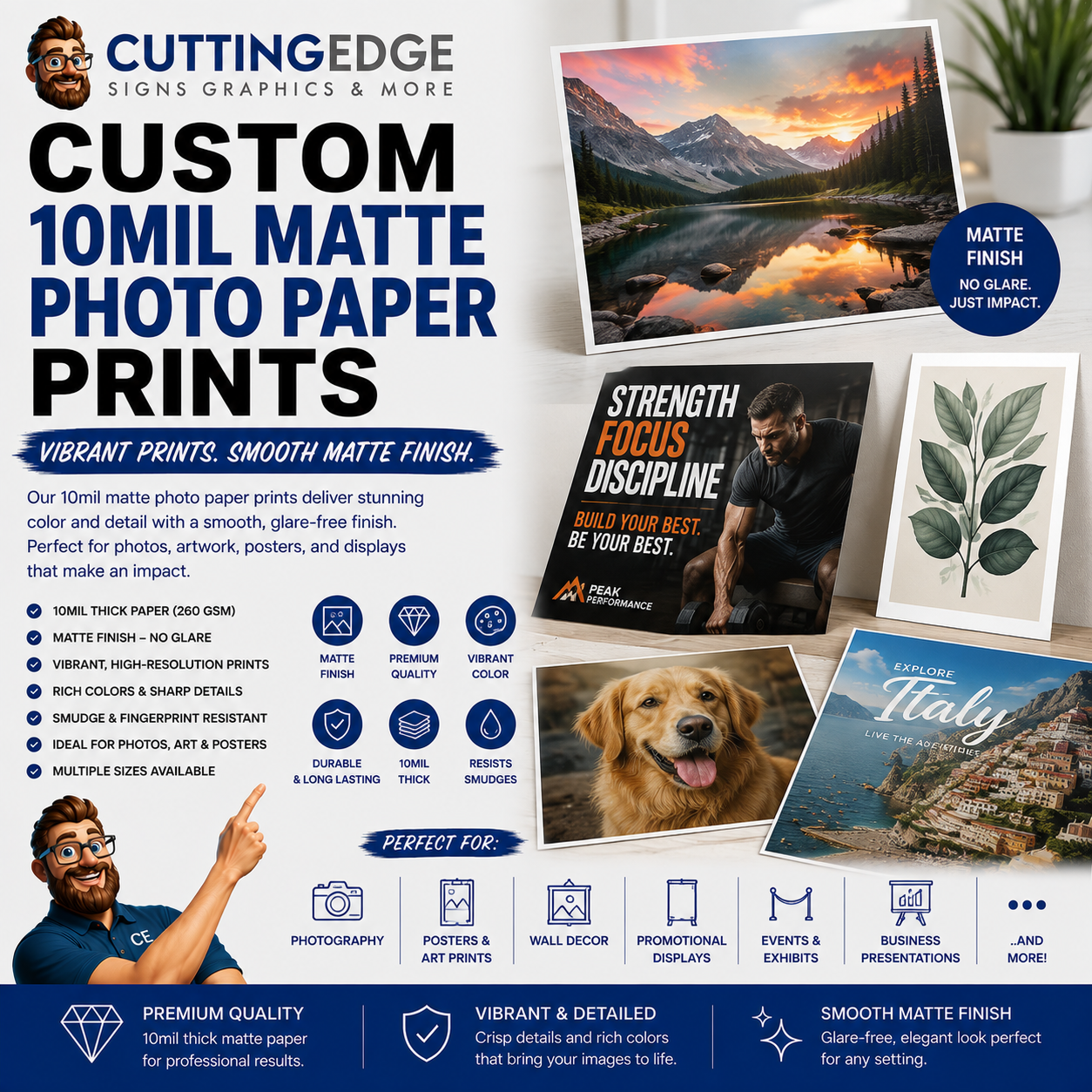 Custom 10mil Matte Photo Posters - Full-Color on Premium Paper