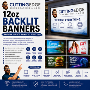 Custom 12oz Vinyl Backlit Blockout Banners - Opaque Double-Layer