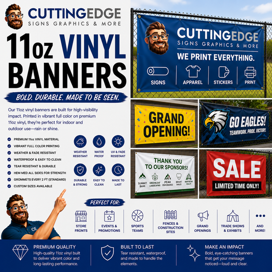 Custom 11oz Vinyl Frontlit Banners - Gloss Scrim Single-Sided