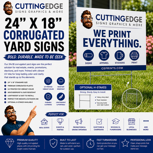 Custom Standard Yard Signs - Full-Color Coroplast with Stakes