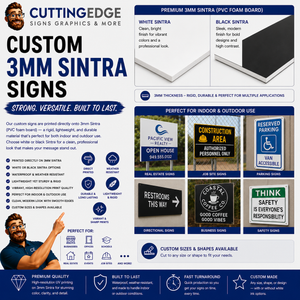 Custom UV Direct Print Sign - 3mm Sintra / PVC Rigid Board