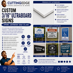 Custom UV Direct Print Sign - 3/16" Ultraboard DP Rigid Foam Core