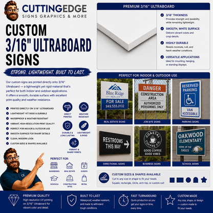 Custom UV Direct Print Sign - 3/16" Ultraboard DP Rigid Foam Core
