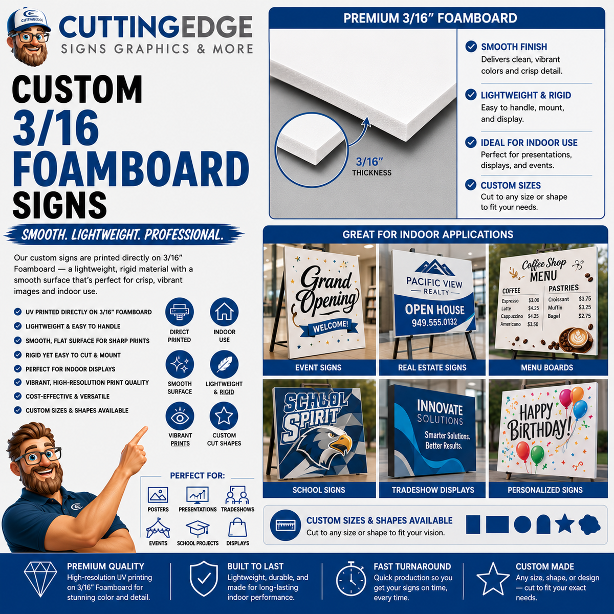 Custom UV Direct Print Sign - Foamboard with Vibrant Graphics