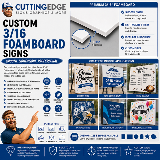 Custom UV Direct Print Sign - Foamboard with Vibrant Graphics