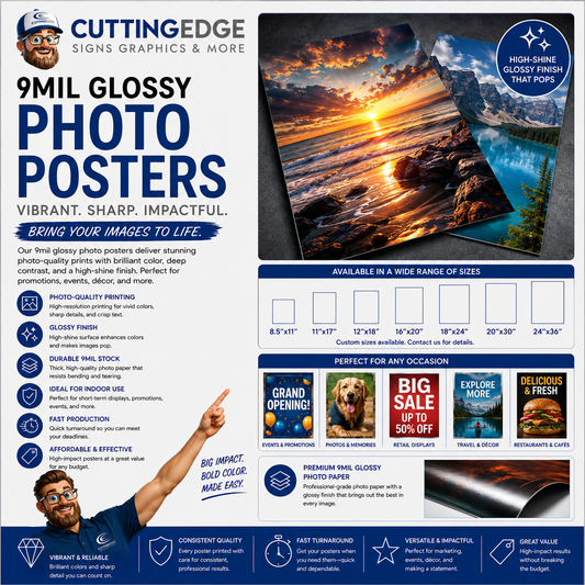 Custom 9mil Glossy Photo Posters - Full-Color on Premium Paper