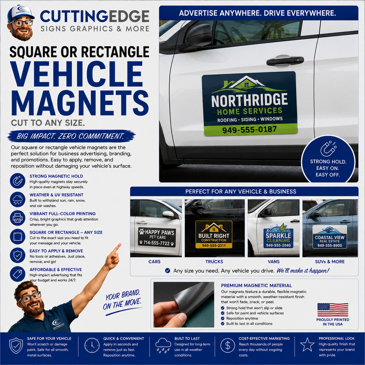 Custom Square Vehicle Magnets