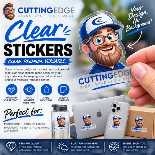 Custom Clear Stickers | Transparent Vinyl Decals | CE Prints