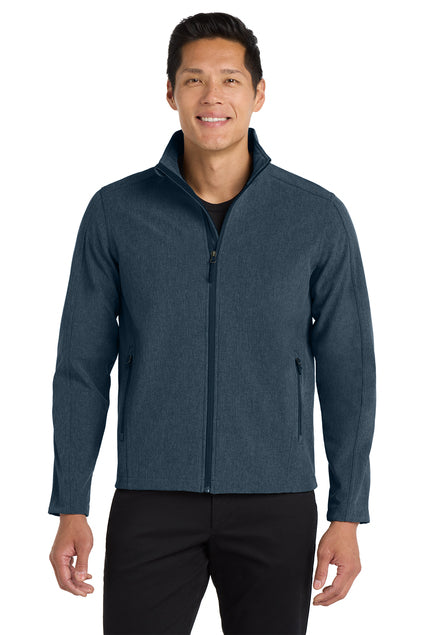 Man wearing a blue jacket on a white background