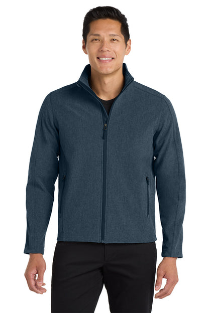 Man wearing a blue jacket on a white background