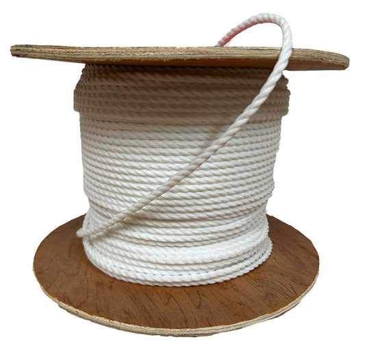 1/4in White Monofilament Polypropylene Rope - Strong, Lightweight, Floating, UV & Abrasion Resistant