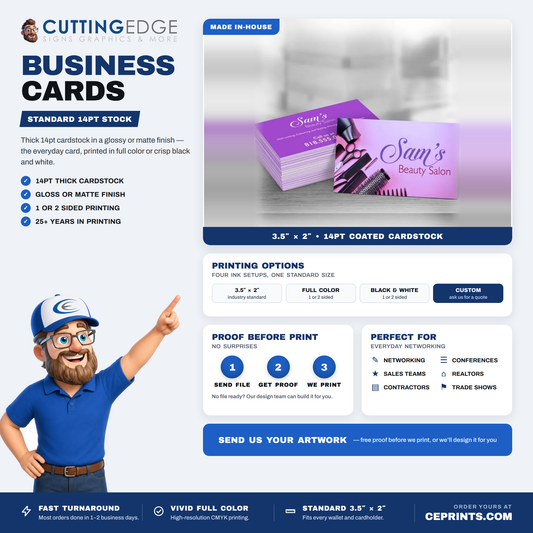 Custom Standard Business Cards - Professional, High-Quality Designs