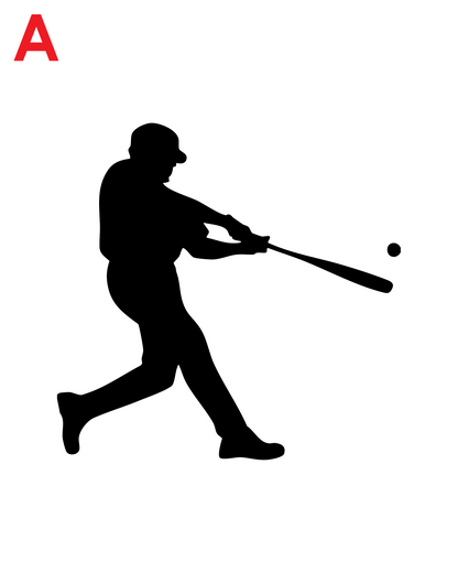Baseball decal of batter hitting