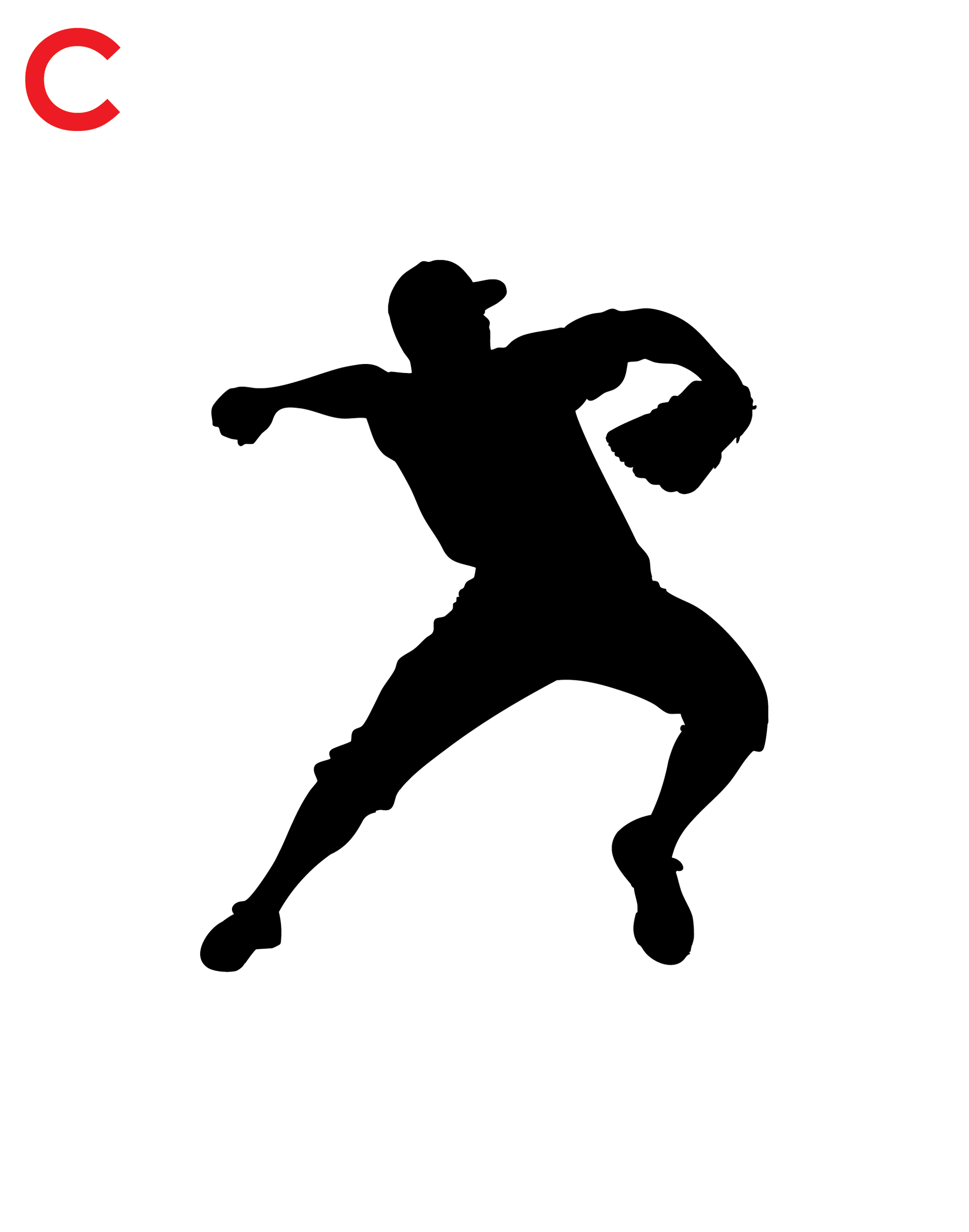 Baseball decal pitcher