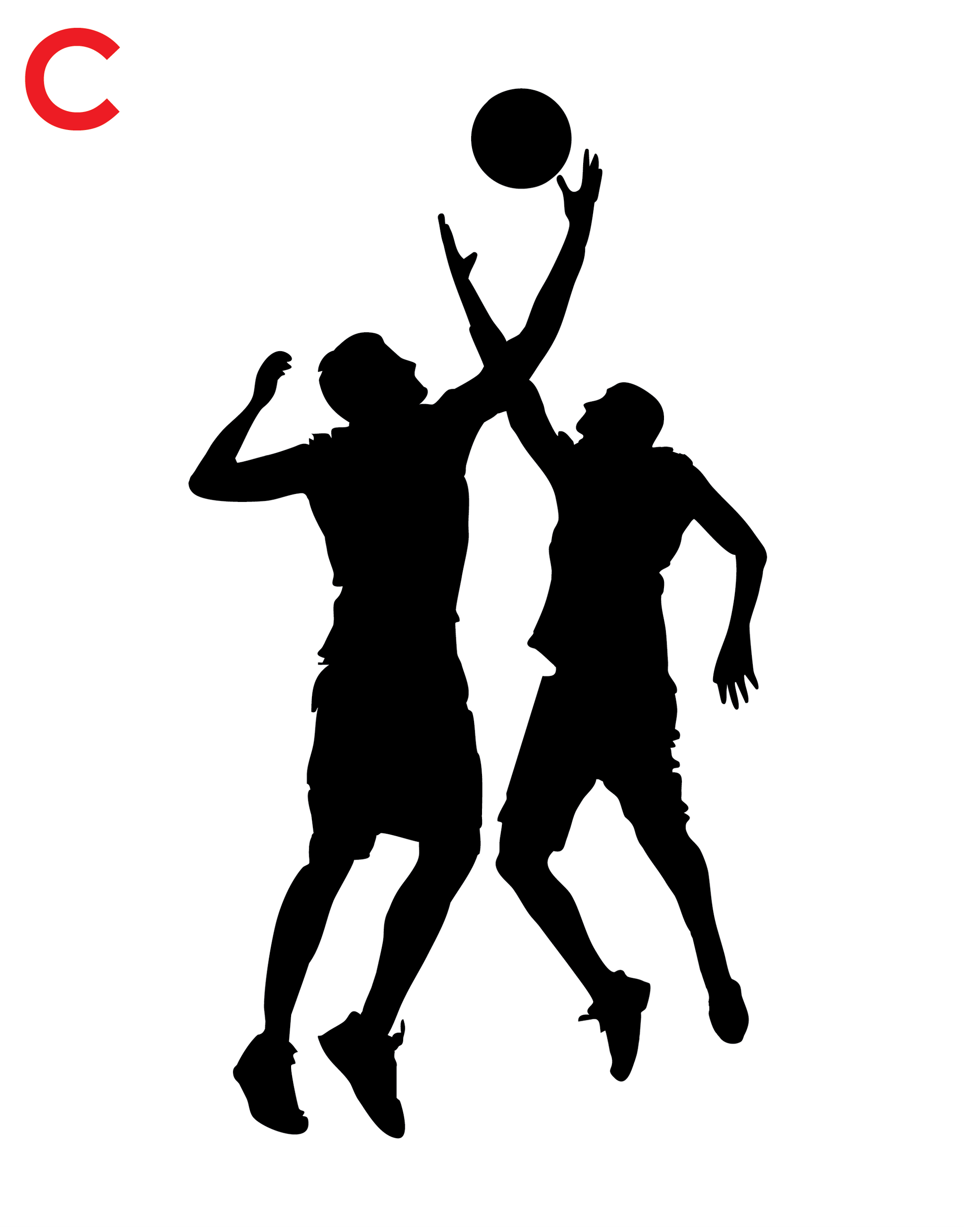 Basketball decal of jumping