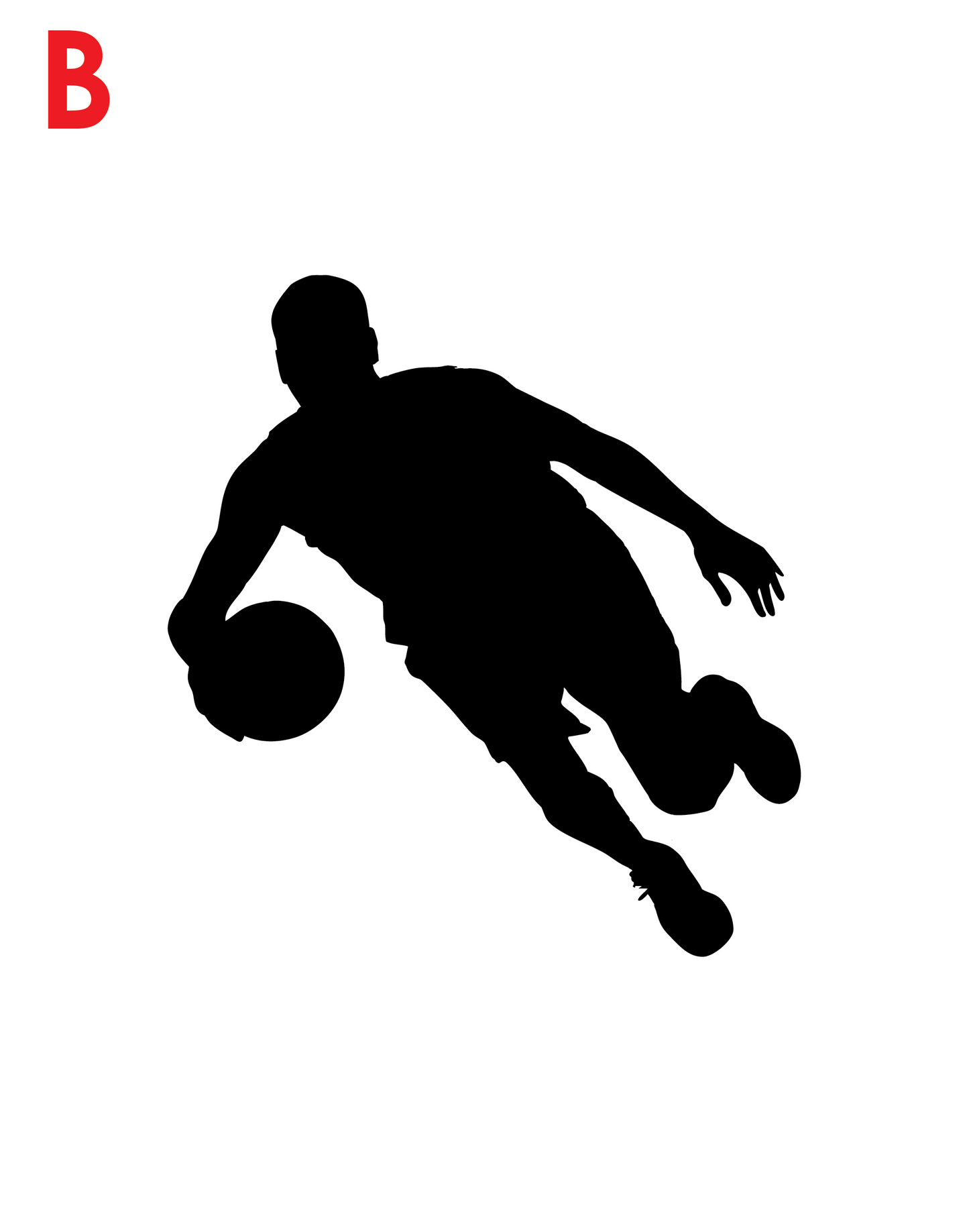 Basketball decal of dribble