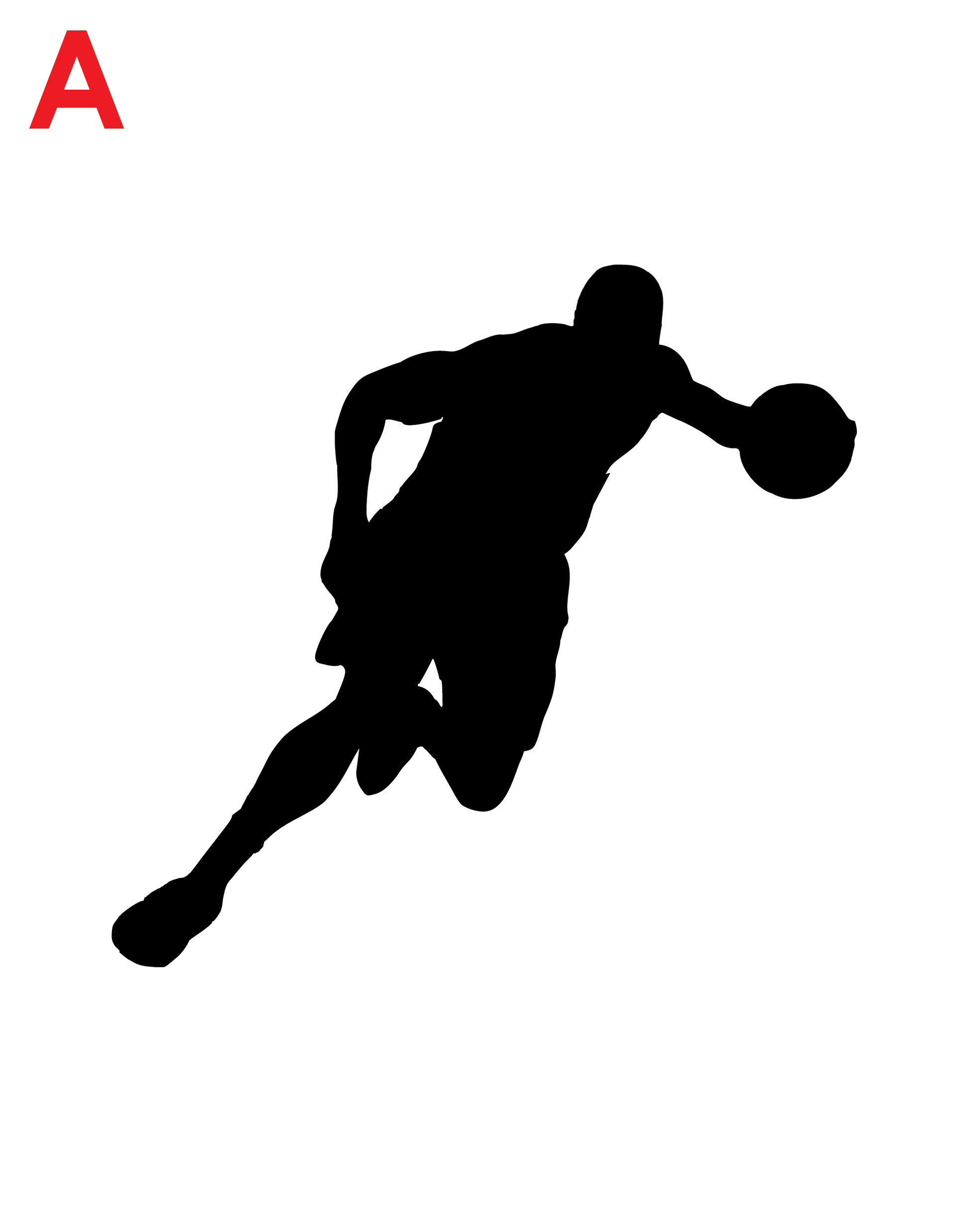 Basketball decal of running