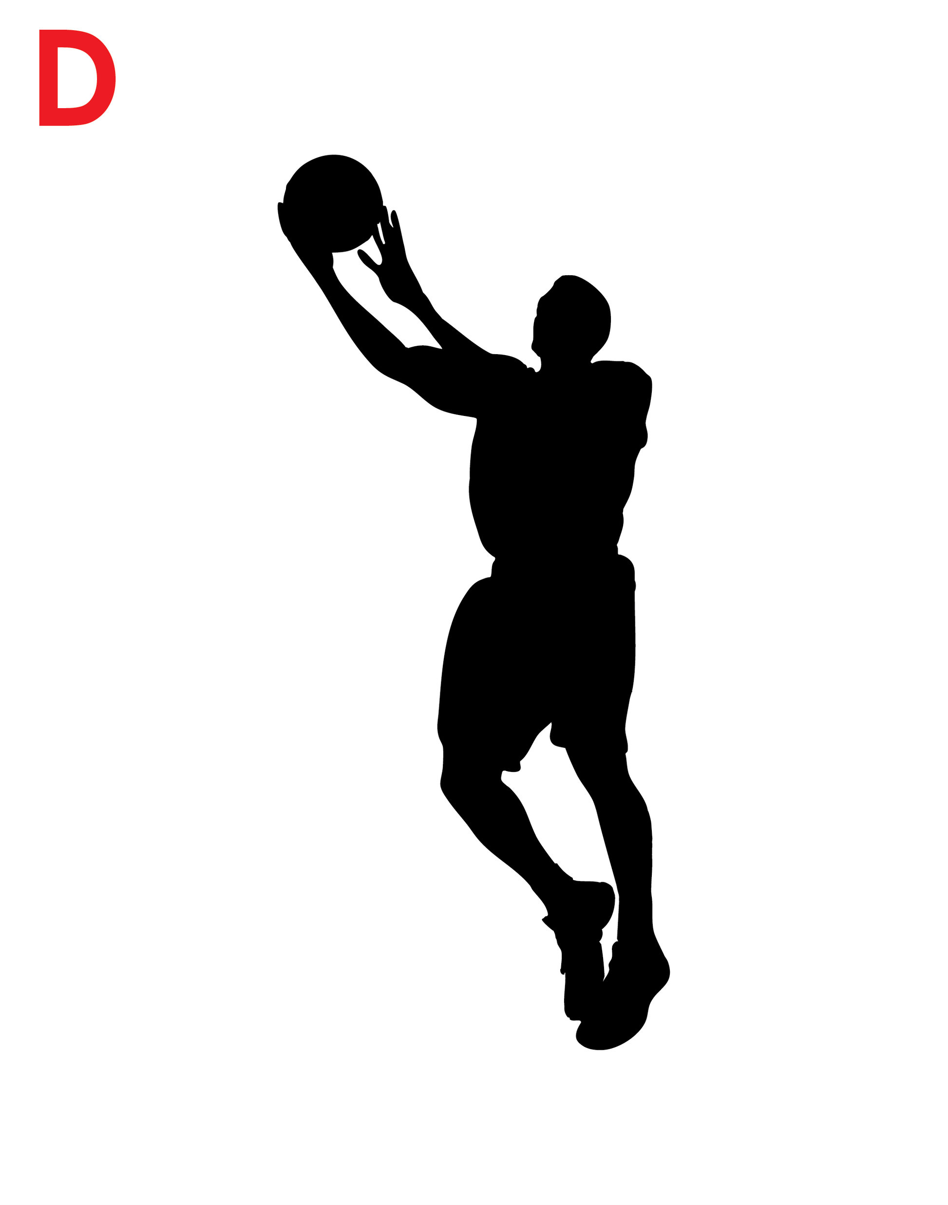 Basketball decal of layup