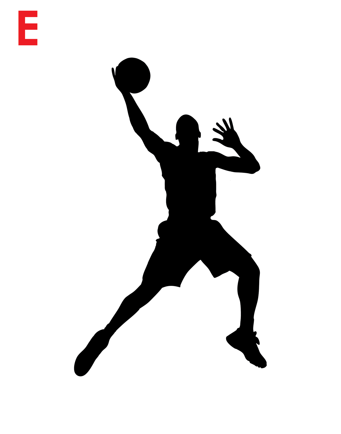 Basketball decal of shooting