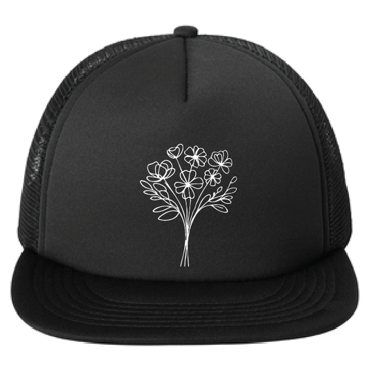 Snapback Foam Hat with Floral Design – Stylish Printed Trucker Cap