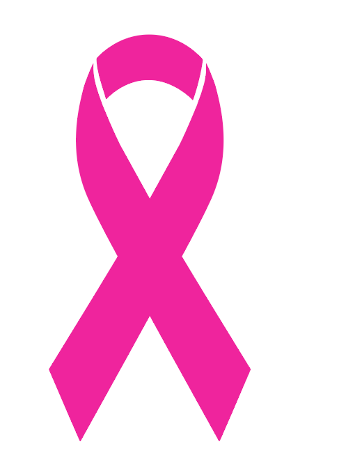 A pink ribbon, which is a symbol of breast cancer awareness.