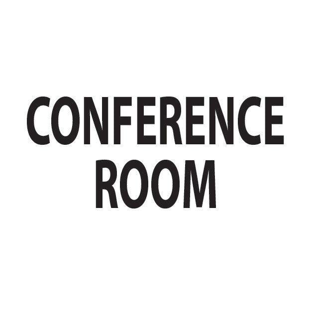 Black text 'CONFERENCE ROOM' on a white background