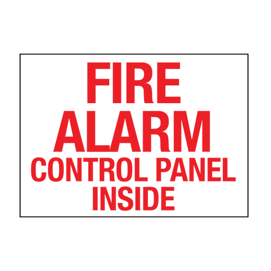 Fire Alarm Control Panel Inside Sticker and Sign