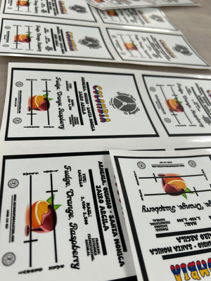 Custom branded coffee labels with personalized designs, perfect for packaging, promotions, or retail products. High-quality, durable material that ensures vibrant colors and a professional look for your coffee products.